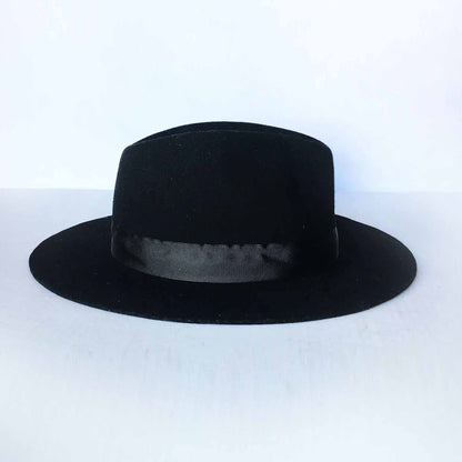 Scotch & Soda unisex black wool felt boston fedora hat - OS