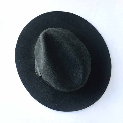 Scotch & Soda unisex black wool felt boston fedora hat - OS