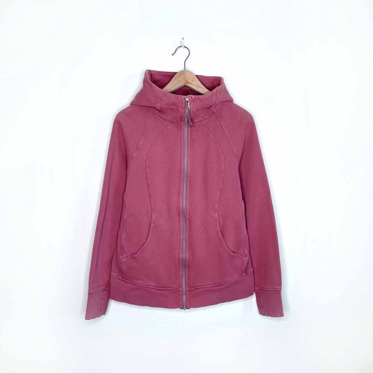 lululemon 2020 light fleece scuba hoodie in pink - size 8