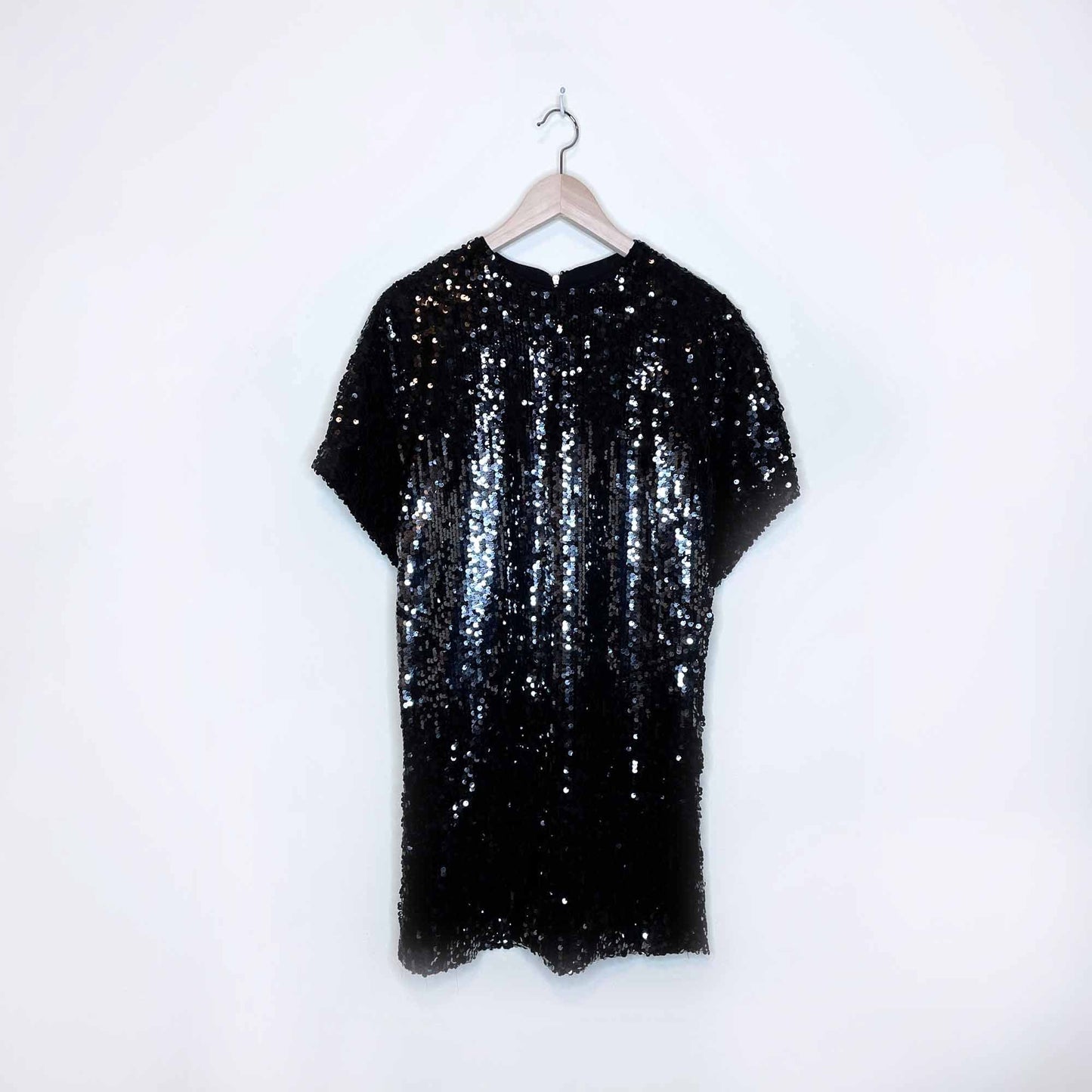 alison hayes short sleeve ombre sequin party dress - size small