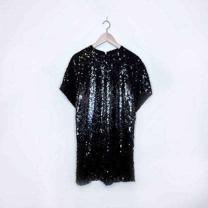 alison hayes short sleeve ombre sequin party dress - size small