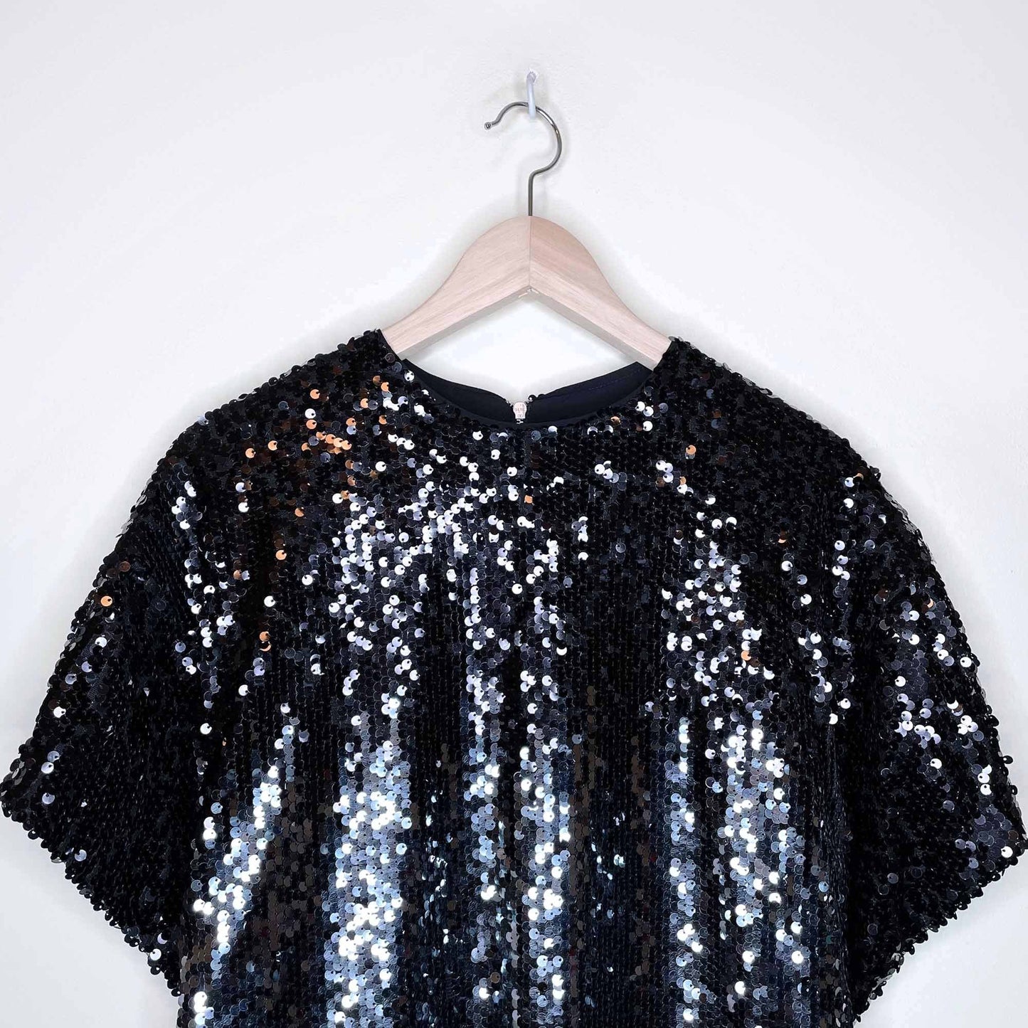 alison hayes short sleeve ombre sequin party dress - size small
