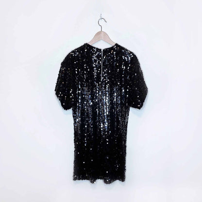 alison hayes short sleeve ombre sequin party dress - size small