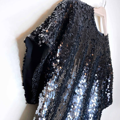 alison hayes short sleeve ombre sequin party dress - size small