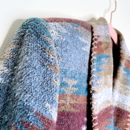 vintage serape navajo style blanket jacket - size 7/8