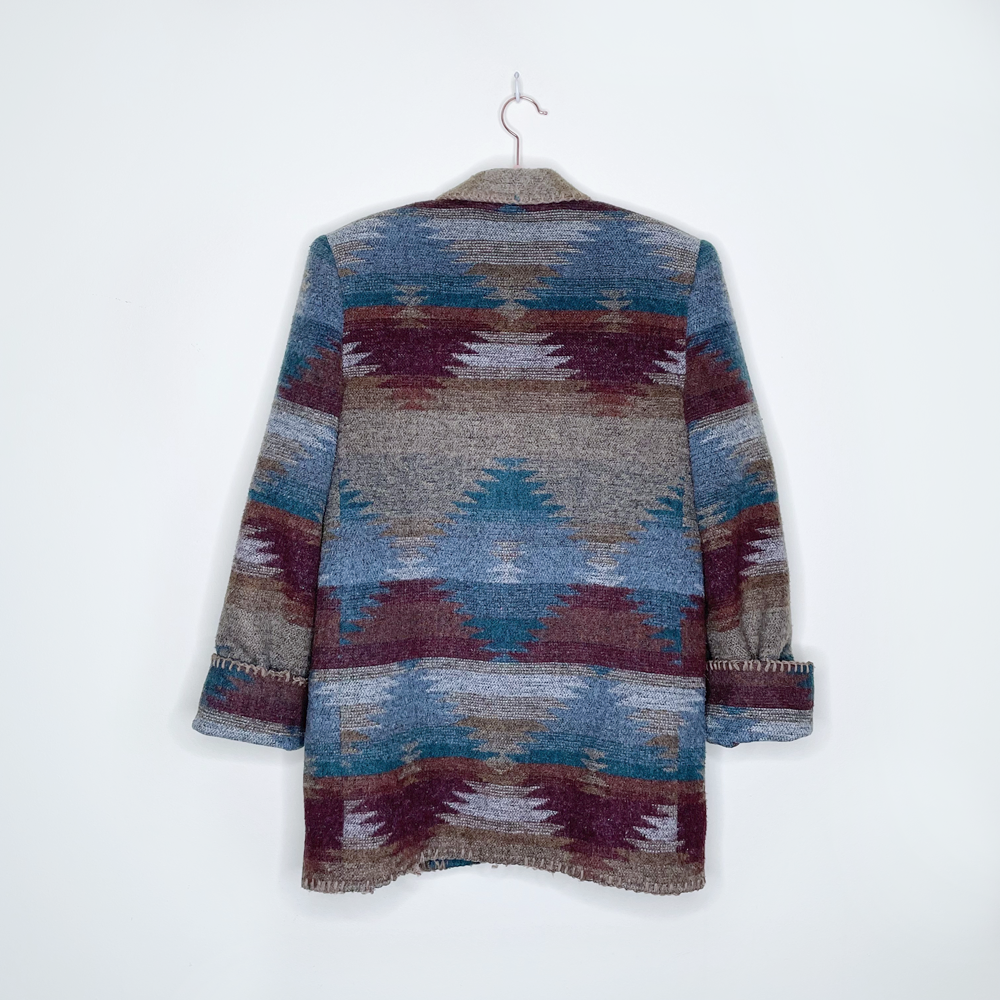 vintage serape navajo style blanket jacket - size 7/8