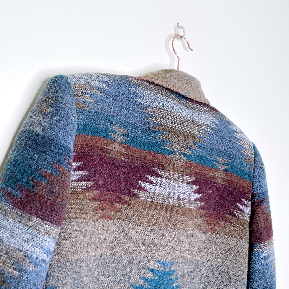 vintage serape navajo style blanket jacket - size 7/8