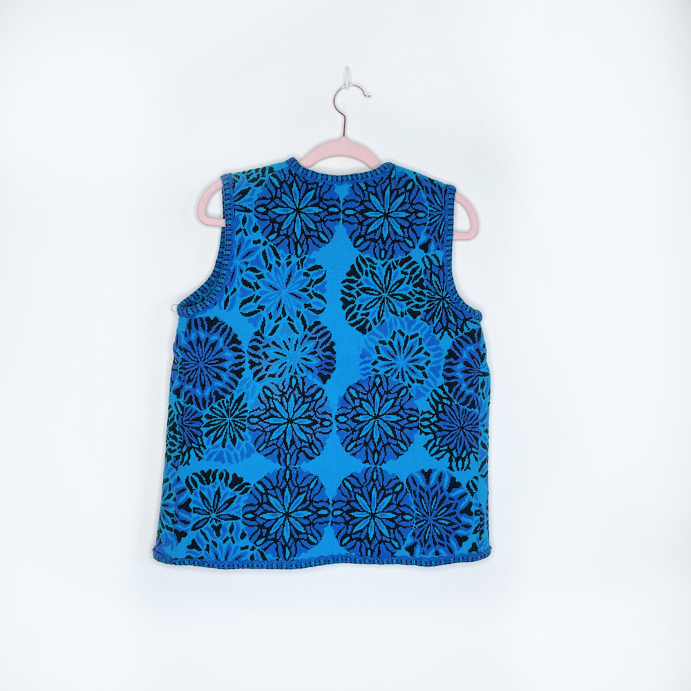 vintage 70's handmade woven tapestry vest and skirt set - size sm/med