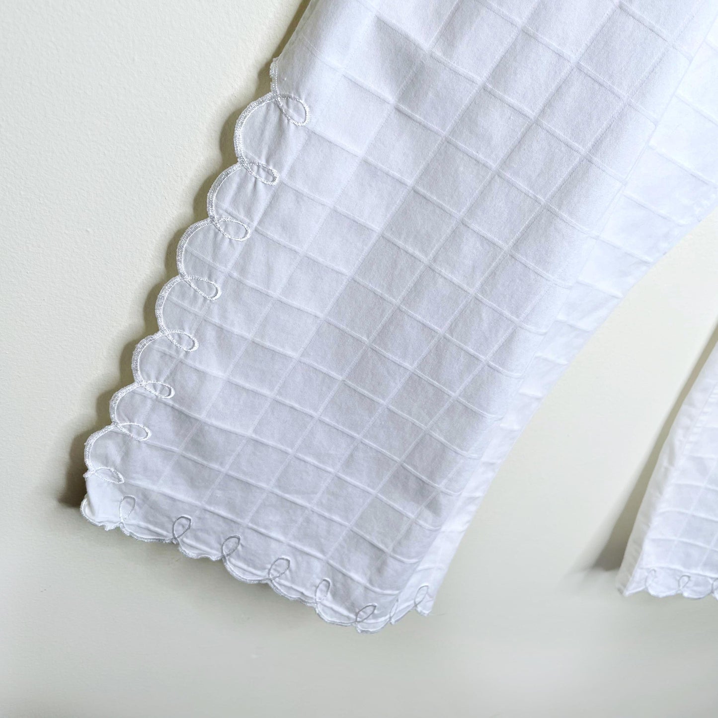 natori white cotton embroidered pajama set - size large