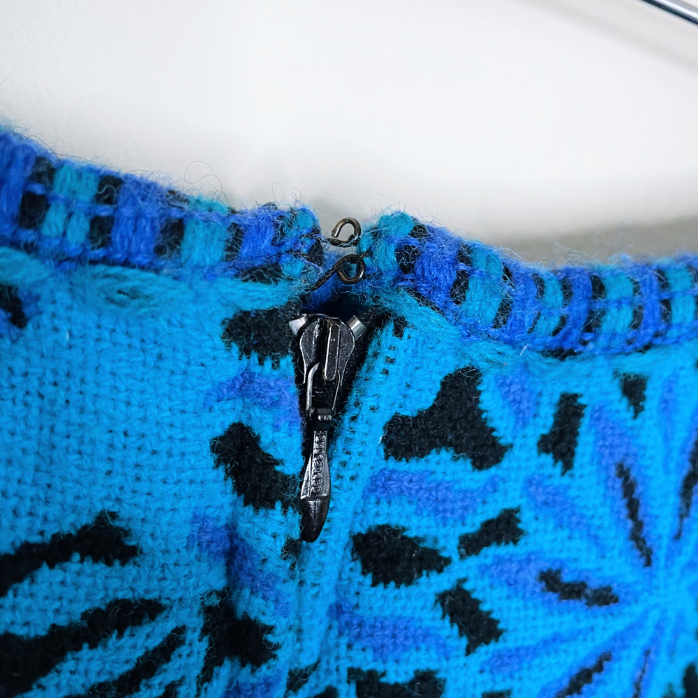 vintage 70's handmade woven tapestry vest and skirt set - size sm/med