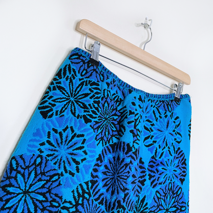 vintage 70's handmade woven tapestry vest and skirt set - size sm/med