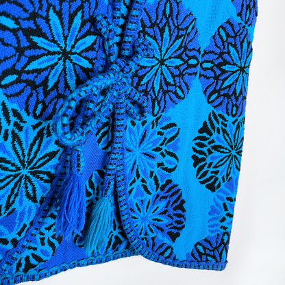 vintage 70's handmade woven tapestry vest and skirt set - size sm/med