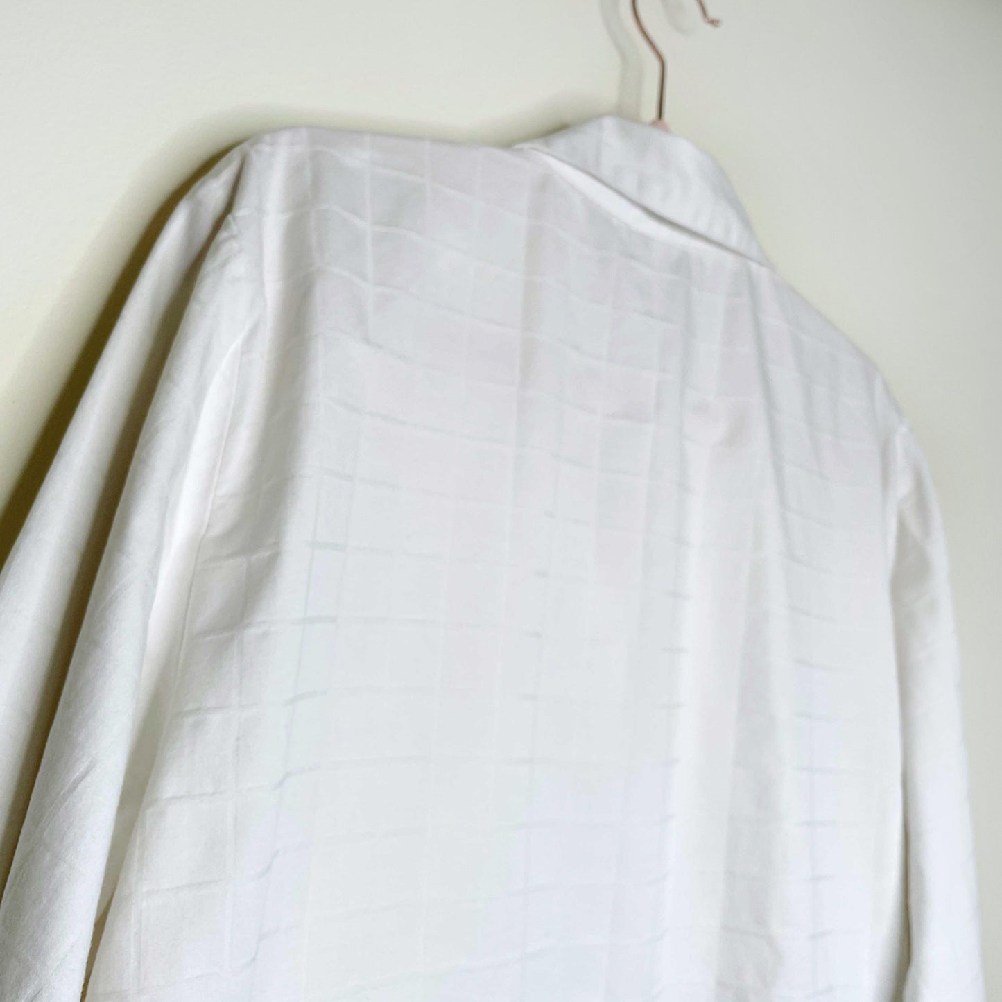 natori white cotton embroidered pajama set - size large