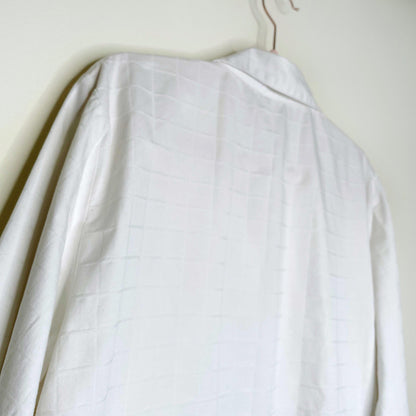 natori white cotton embroidered pajama set - size large