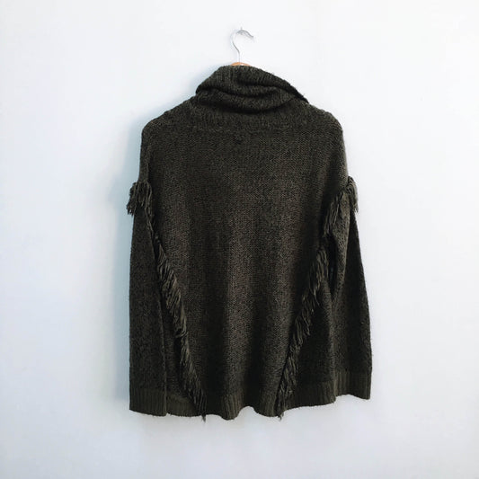 Seven Sisters Fringe Turtleneck - size Medium