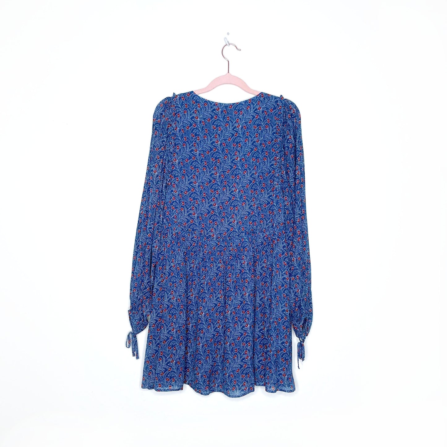 sézane blue floral evy boho dress in palermo print - size 34