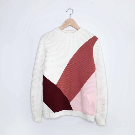 Sézane Orson wool-blend color block jumper - size Medium