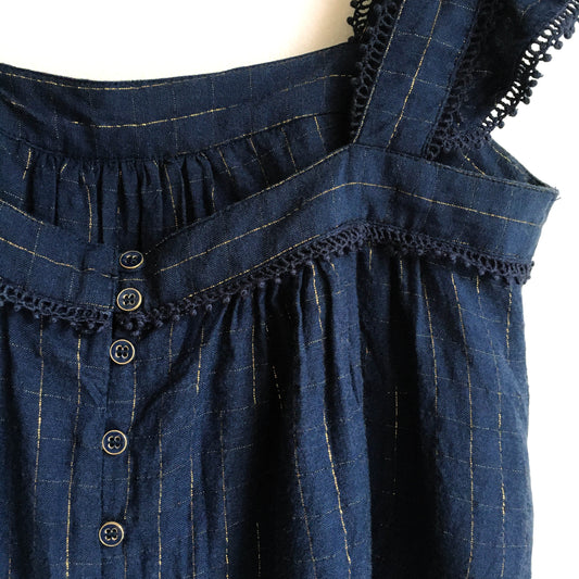 sézane button back romantic blouse - size 34