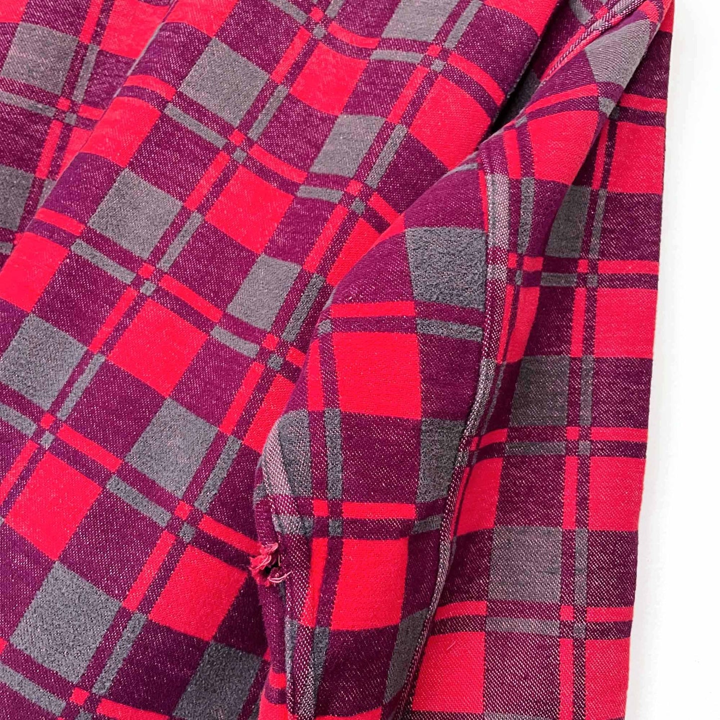 vintage 60's champion red buffalo plaid fleece shacket - size 16
