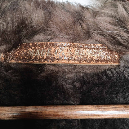 Long sheepskin jacket with fur collar - size Medium