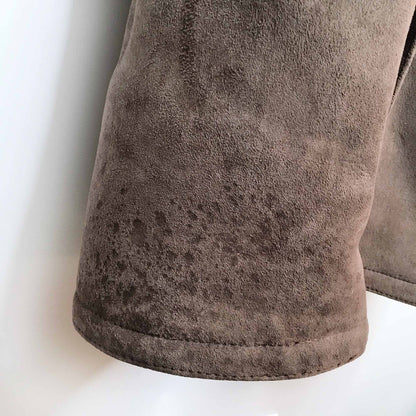 Long sheepskin jacket with fur collar - size Medium