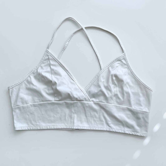 shein white faux leather cropped tank cami - size xl