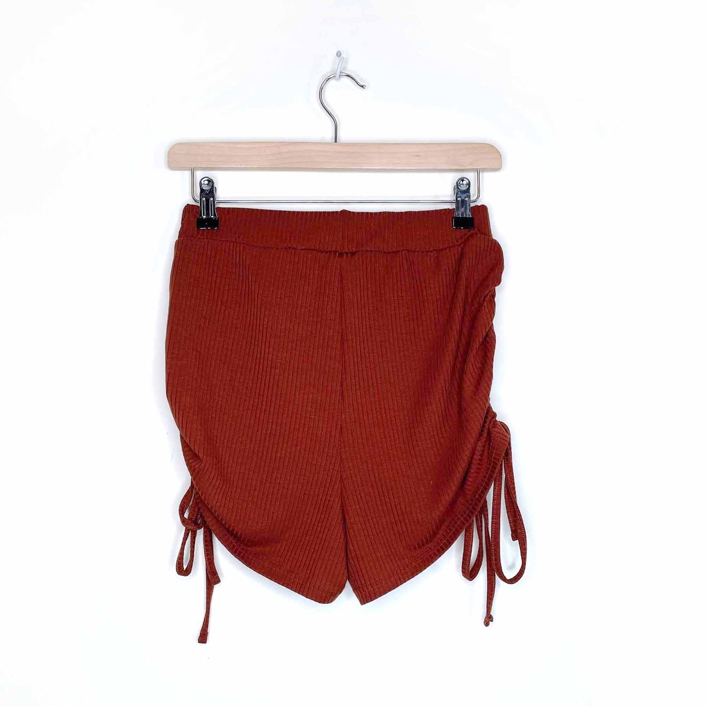 shein drawstring side ribbed knit shorts - size small