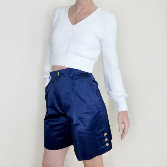 vintage escada high rise pleated shorts - size 36