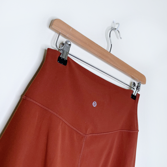 lululemon 2021 dark terracotta align shorts 8" - size 8
