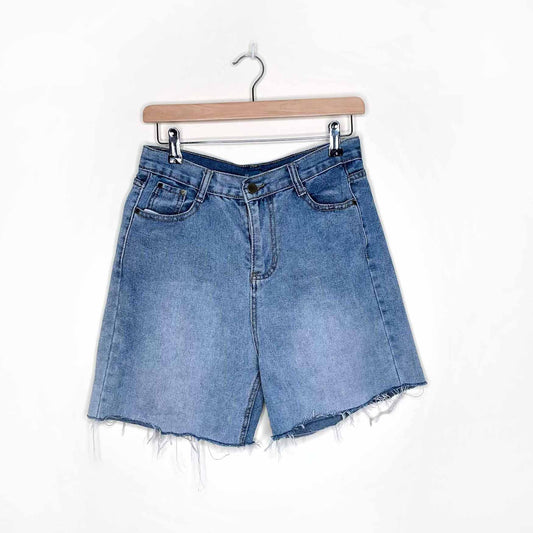 vintage cut-off high rise long jean shorts - size small