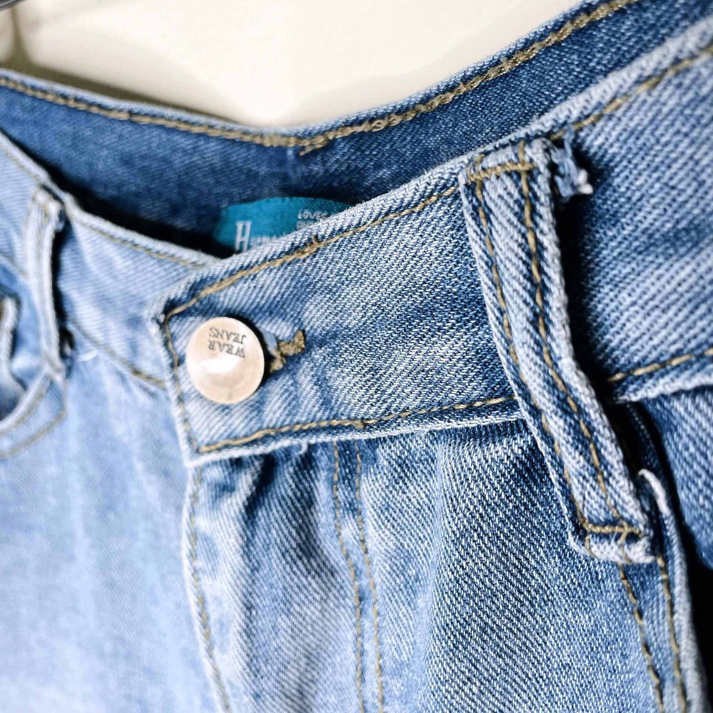 vintage cut-off high rise long jean shorts - size small