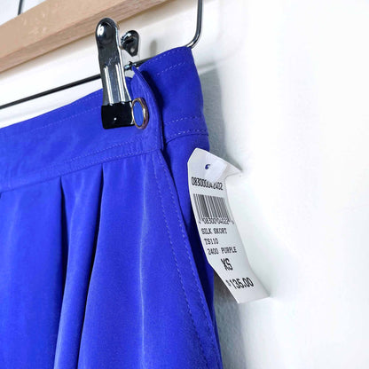 nwt deadstock vintage 'tilley silk' high rise pleated shorts - size xs