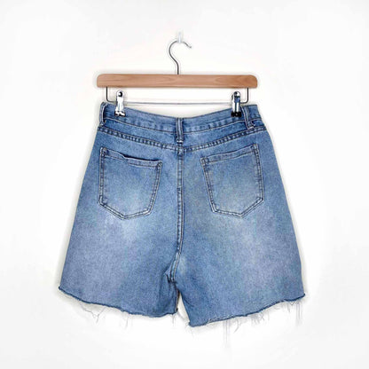 vintage cut-off high rise long jean shorts - size small