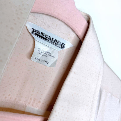 vintage 70's pancaldi & b silk cream striped blouse - size 42