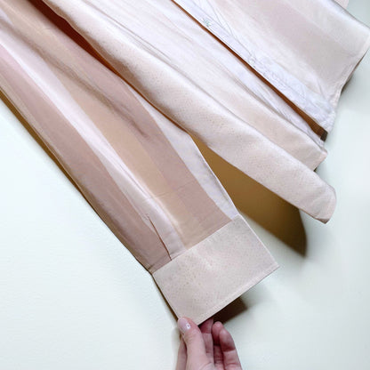 vintage 70's pancaldi & b silk cream striped blouse - size 42