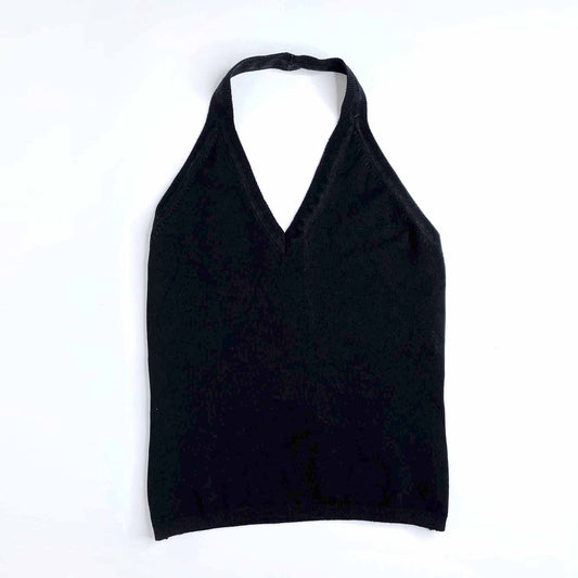 essendi silk blend knit halter top - size small