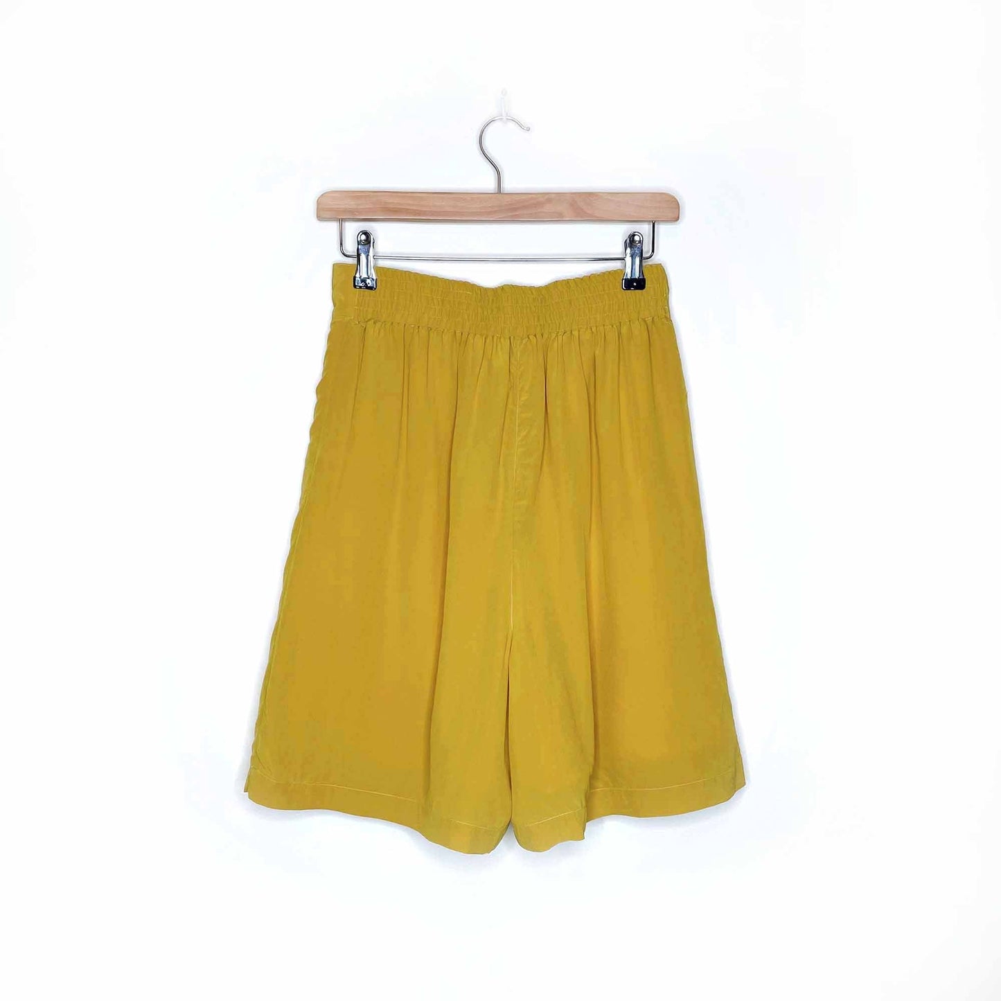 vintage silk collection yellow high rise trouser shorts - size medium
