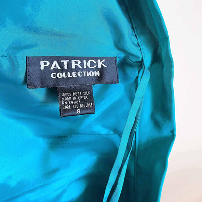 vintage patrick collection high rise teal silk trouser - size 8