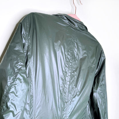 soia & kyo asymmetrical zip nylon bomber jacket - size medium