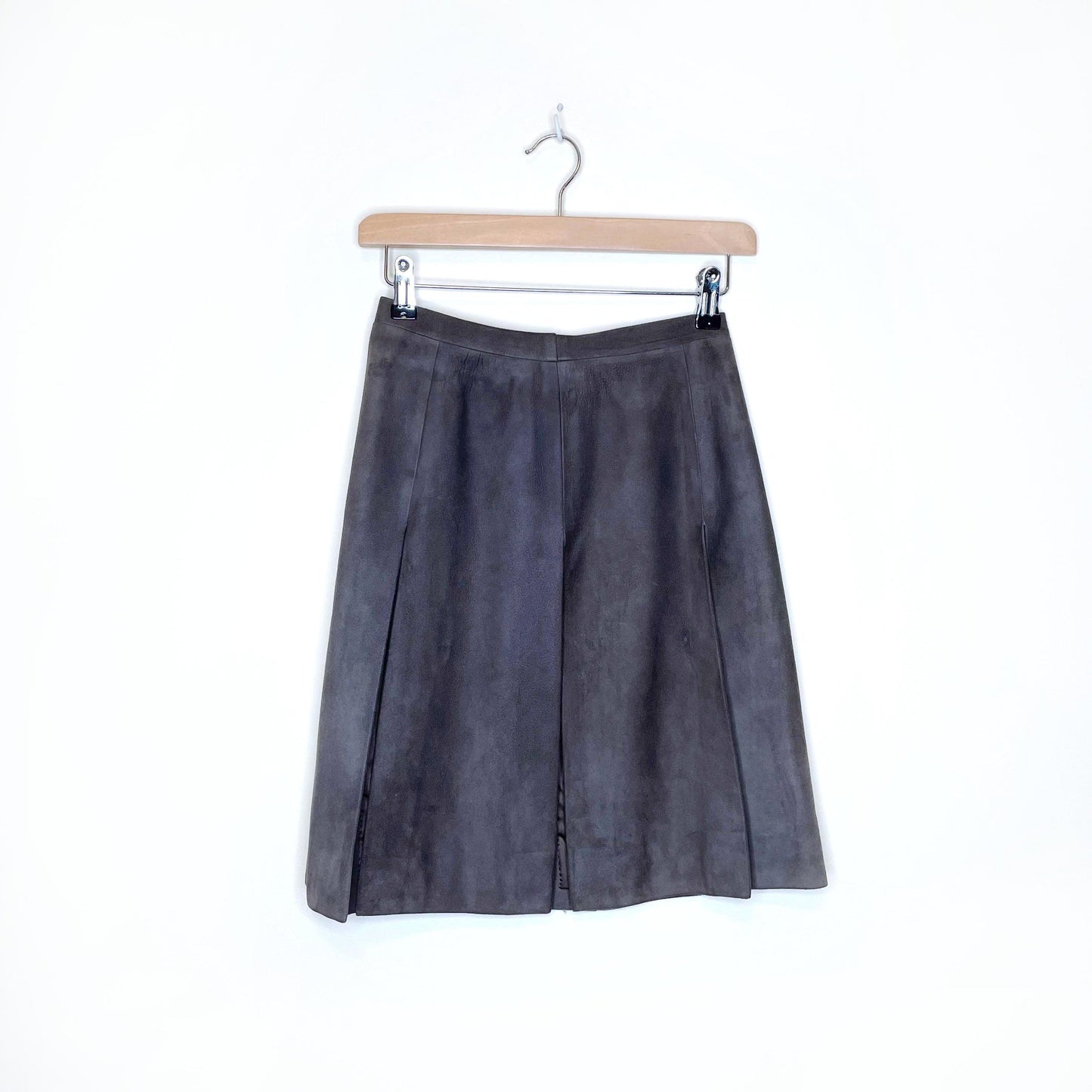 vintage high rise multi-slit suede skirt - size 2