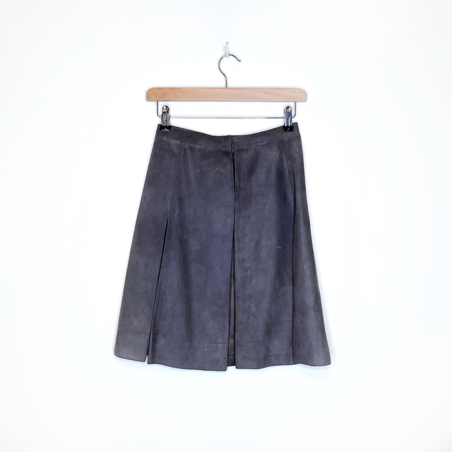 vintage high rise multi-slit suede skirt - size 2