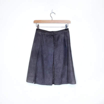 vintage high rise multi-slit suede skirt - size 2