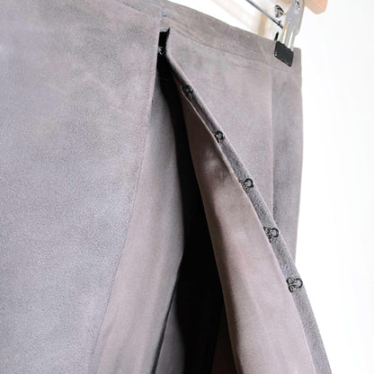 vintage high rise multi-slit suede skirt - size 2