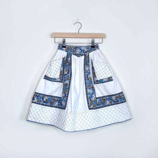 vintage 60's bellina paris folk a-line skirt - size xs
