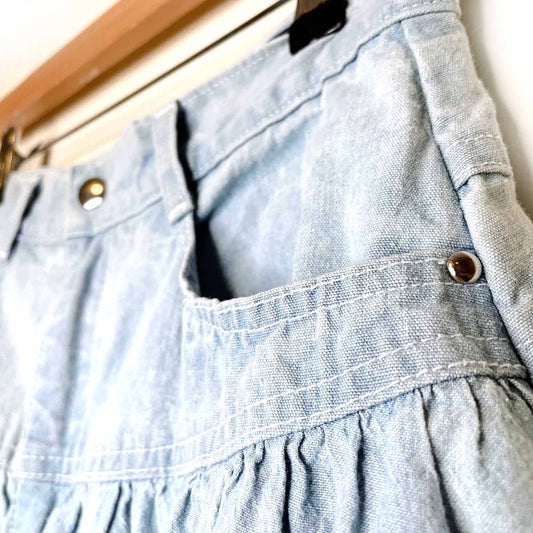 vintage pelican cove western denim a-line midi skirt - size small