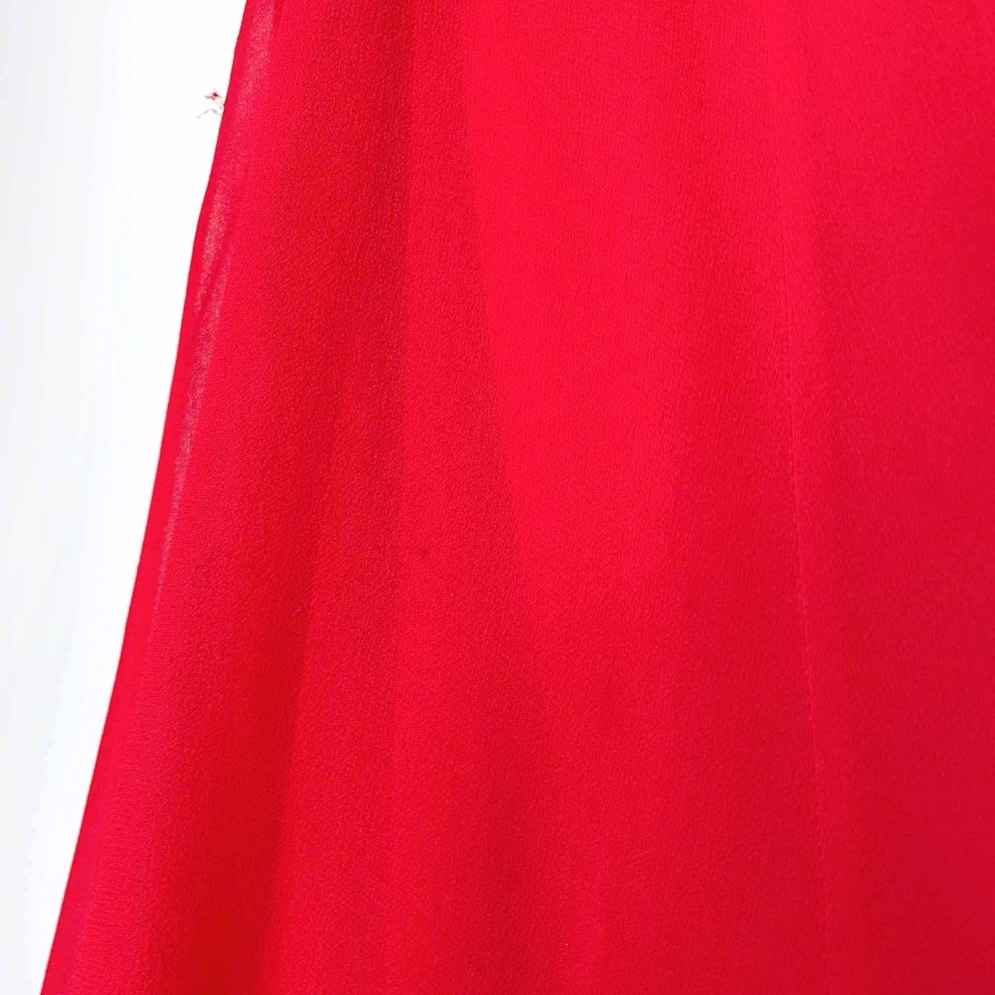 vintage robert haik red silk chiffon a-line swing midi skirt - size 44