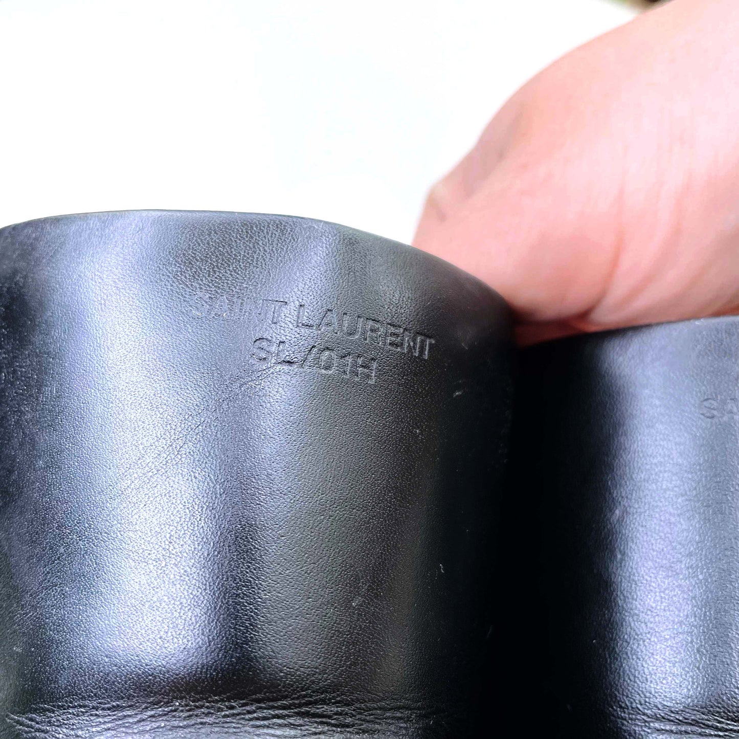 saint laurent SL01H black leather high top sneakers - size 42.5