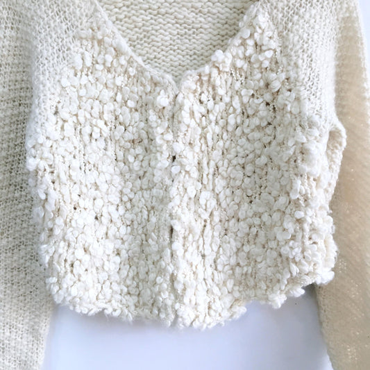 Sleeping on Snow boucle crop Cardigan - size Small