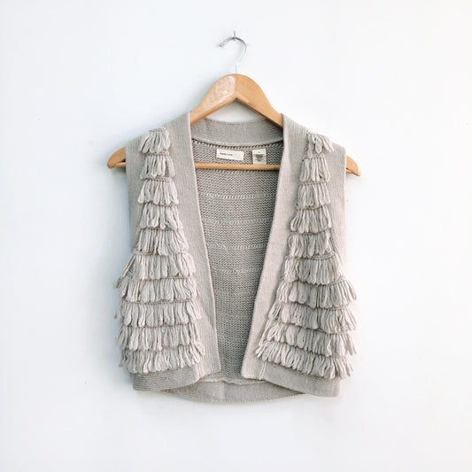 Sleeping on Snow wool loop fringe vest - size xs