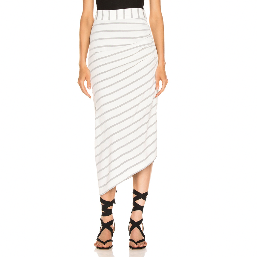 smythe asymmetrical striped midi skirt - size 6 / 29